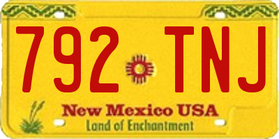 NM license plate 792TNJ