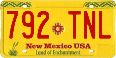 NM license plate 792TNL