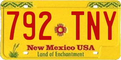 NM license plate 792TNY