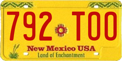 NM license plate 792TOO