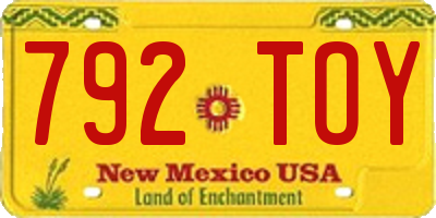 NM license plate 792TOY