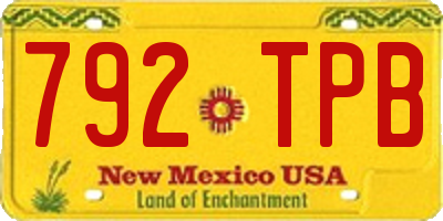NM license plate 792TPB