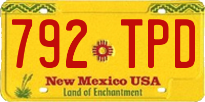 NM license plate 792TPD