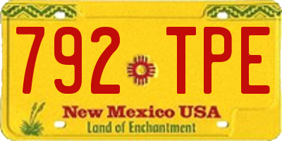 NM license plate 792TPE