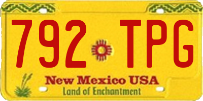 NM license plate 792TPG