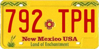 NM license plate 792TPH