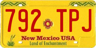 NM license plate 792TPJ