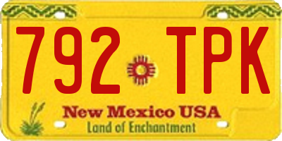 NM license plate 792TPK