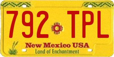 NM license plate 792TPL