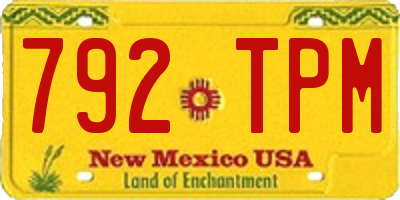 NM license plate 792TPM