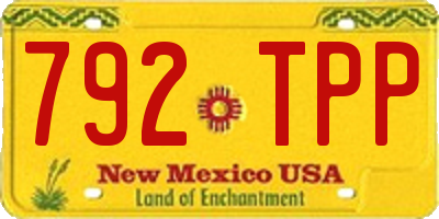 NM license plate 792TPP