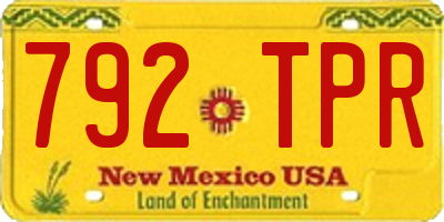 NM license plate 792TPR