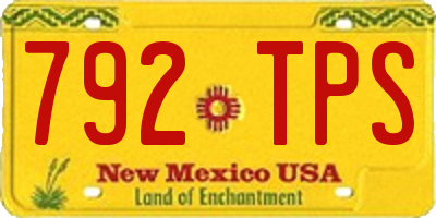NM license plate 792TPS