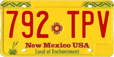 NM license plate 792TPV