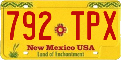 NM license plate 792TPX