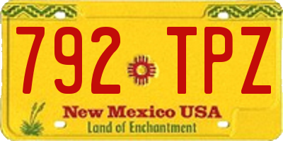 NM license plate 792TPZ