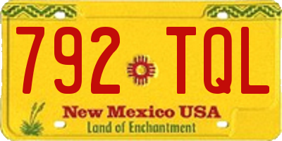 NM license plate 792TQL