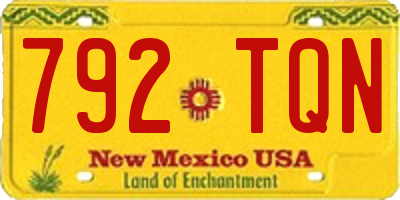 NM license plate 792TQN
