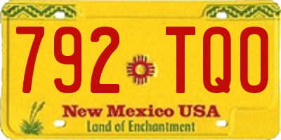 NM license plate 792TQO