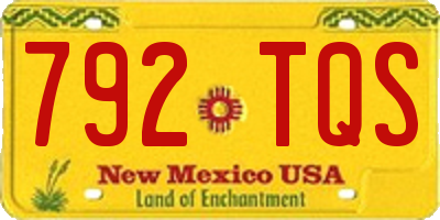 NM license plate 792TQS