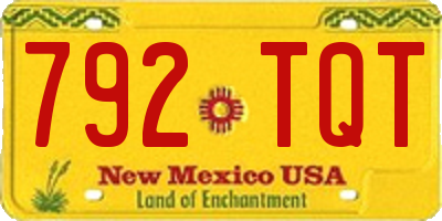 NM license plate 792TQT