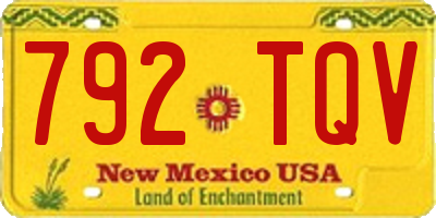NM license plate 792TQV