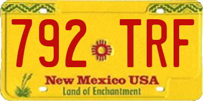 NM license plate 792TRF
