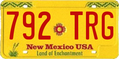 NM license plate 792TRG