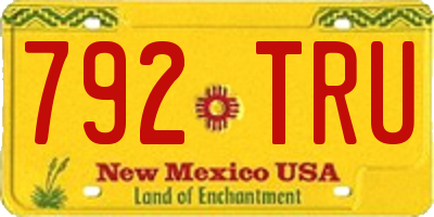 NM license plate 792TRU