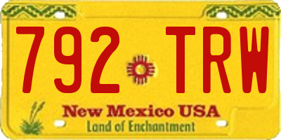 NM license plate 792TRW