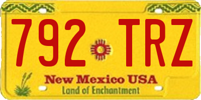 NM license plate 792TRZ