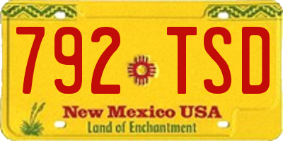 NM license plate 792TSD