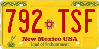 NM license plate 792TSF
