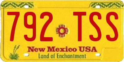 NM license plate 792TSS