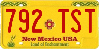 NM license plate 792TST