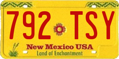 NM license plate 792TSY