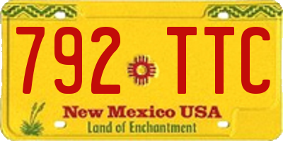 NM license plate 792TTC