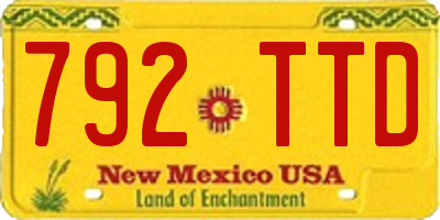 NM license plate 792TTD