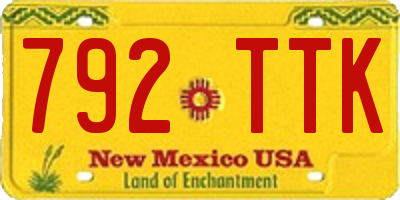 NM license plate 792TTK