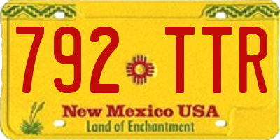 NM license plate 792TTR