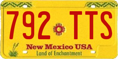 NM license plate 792TTS