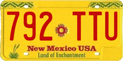 NM license plate 792TTU