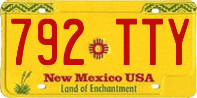 NM license plate 792TTY