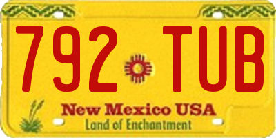 NM license plate 792TUB