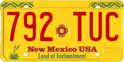 NM license plate 792TUC
