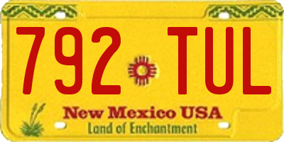 NM license plate 792TUL