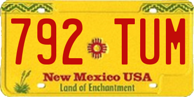 NM license plate 792TUM