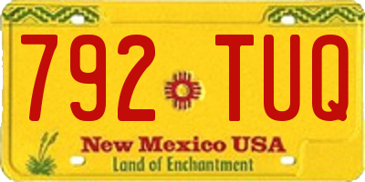 NM license plate 792TUQ