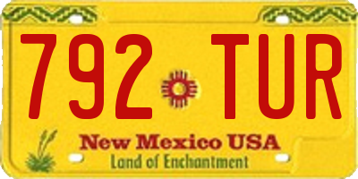 NM license plate 792TUR