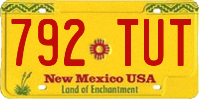 NM license plate 792TUT